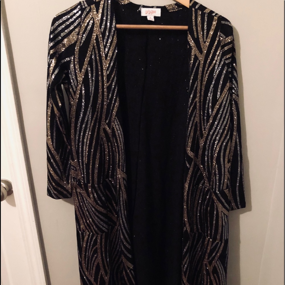 LulaRoe Sarah glitter glam black small